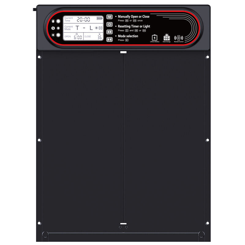 Porte Automatique Poulailler Programmable,Porte Poulailler Automatique SolaireTrappe Poulailler, Capteur de Lumière,avec Minuterie et Télécommande