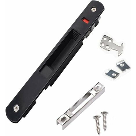 YMYNY Porte Coulissante Fenêtre Crochet Serrure Serrure de Porte Coulissante, Raccords de Quincaillerie de Verrouillage Simple de FenêTre de Porte Coulissante en Verre D'Acier Inoxydable de MéNage 13T