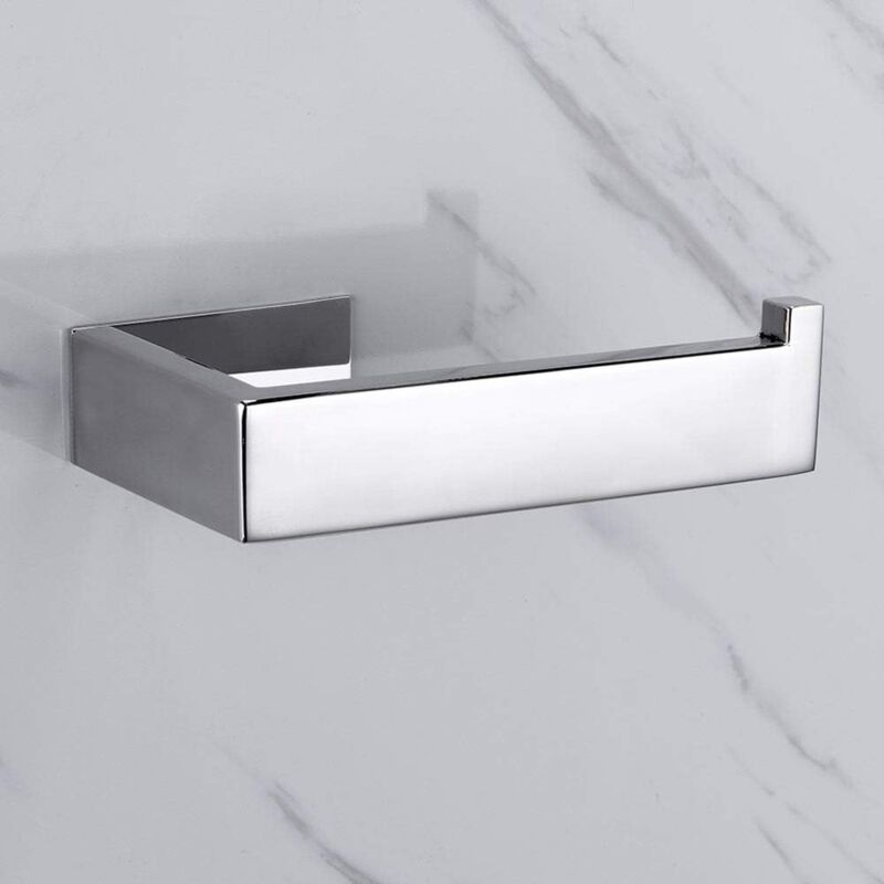 Porte-papier hygiénique sans perçage, acier inoxydable chromé 304, perçage - Ymyny
