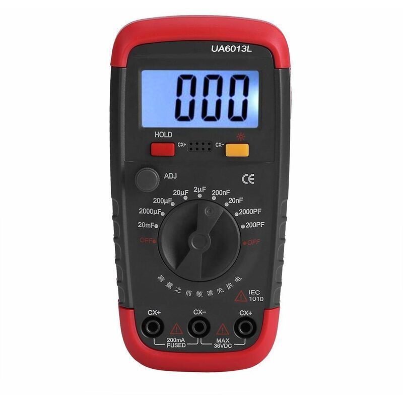 Ymyny Professionnel Capacimetre, Testeur de numérique condensateur 0,1 pF - 20000uF avec capacimètre avec rétroéclairage lcd et veste de protection