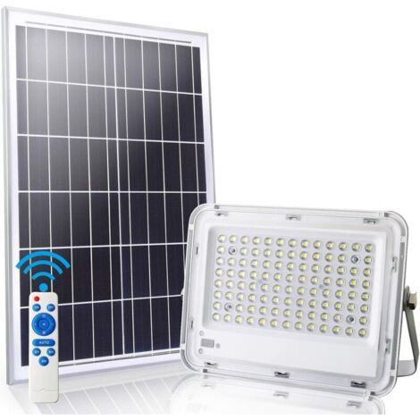 Ymyny – Projecteur solaire 100W avec télécommande – 100 LEDs – Étanche IP65 – Luminosité 5000LM – Angle d'éclairage 120° – Panneau solaire 20000mAh
