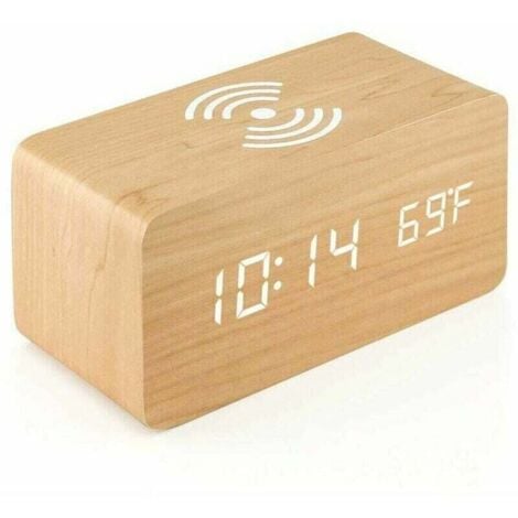 YMYNY Reveil Numerique Avec Chargeur Sans Fil Led Reveil De Bureau Affichage De La Temperature