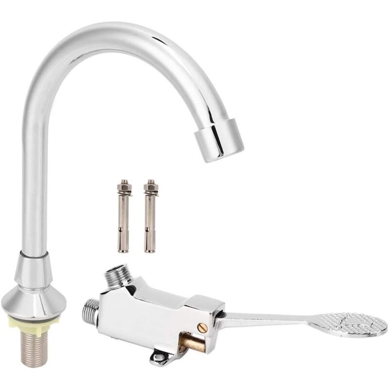 Ymyny - Robinet à pédale pour lavabo de salle de bain, ensemble de robinets pour lavabo de laboratoire médical, accessoires