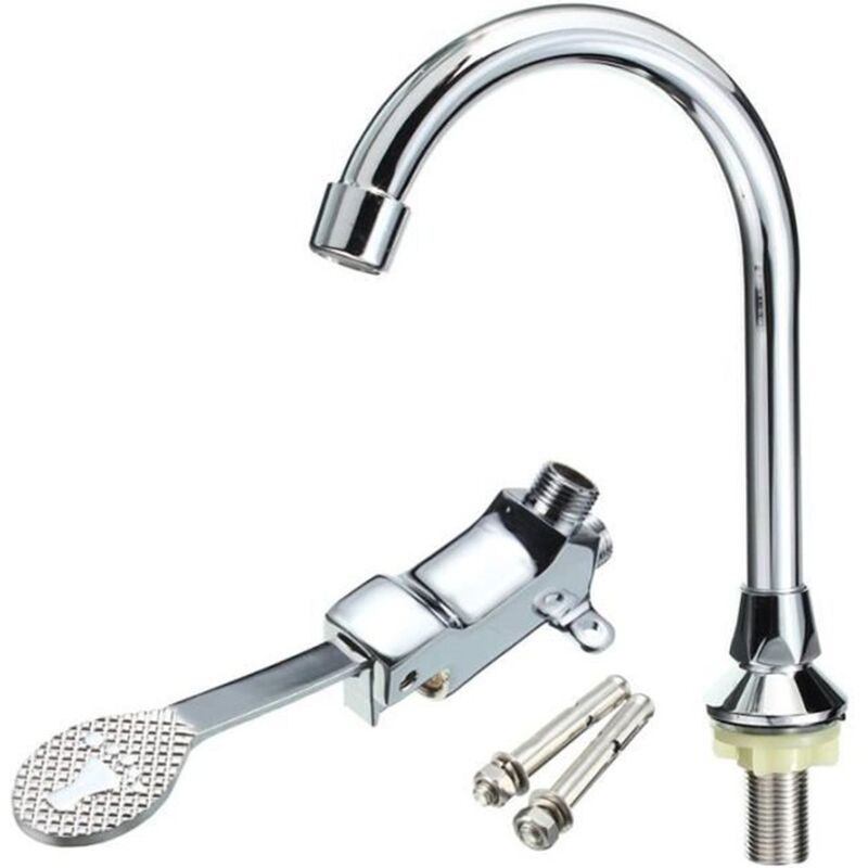 Ymyny - Robinet de lavabo de laboratoire de salle de bain Pédale en cuivre Mélangeur de lavabo en laiton Robinets simples d'eau froide