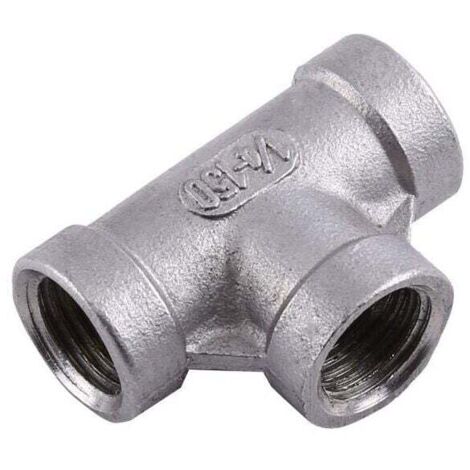 YMYNY Rohrverschraubung, 3-Wege-Schnellverbinder, Edelstahl-T-Stück, 1/4 Zoll NPT-Rohrverschraubungen, 2 Stück (DN8)