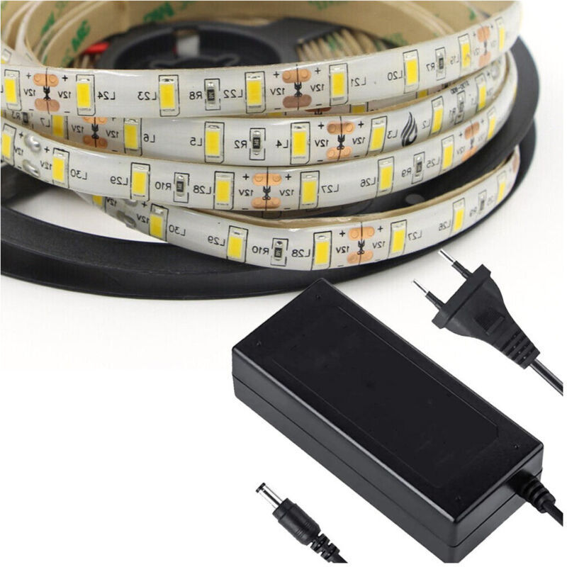 Ruban 5M 300 led smd 5630 Blanc 5M Étanche + Alimentation 5A - Blanc Froid - - Ymyny