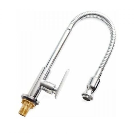 TUNWIT YMYNY Rubinetto da cucina per esterni Rubinetto miscelatore monoforo girevole a 360° Rubinetto da cucina per acqua fredda Rubinetto per lavanderia