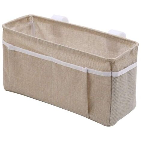 YMYNY Sac de rangement de chevet, table de chevet suspendue, panier de chevet suspendu, pour lit superposé, télécommande TV (beige)
