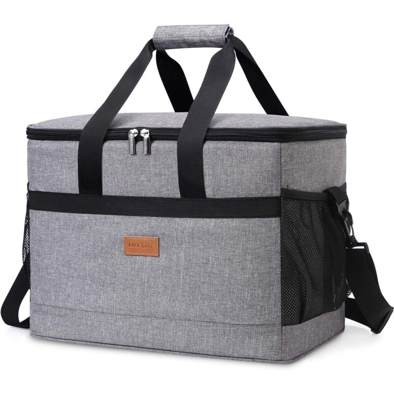 Sac isotherme pliable pour 30/50/60 canettes, grand sac à déjeuner étanche, sac fourre-tout portable et glacière souple pour