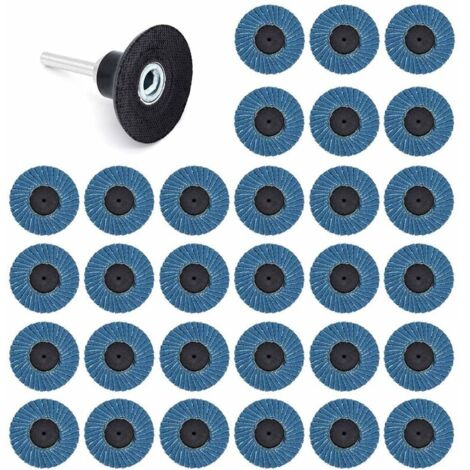 YMYNY Schleifscheiben, 5,1 cm, 50 mm, Fächerscheiben, Körnung 40, Körnung 60, Körnung 80 (blau), 31 Stück