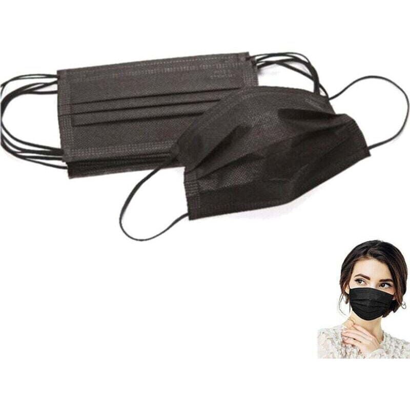 Image of Schwarze chirurgische Einweg-Schutzmasken in tnt - - Ymyny