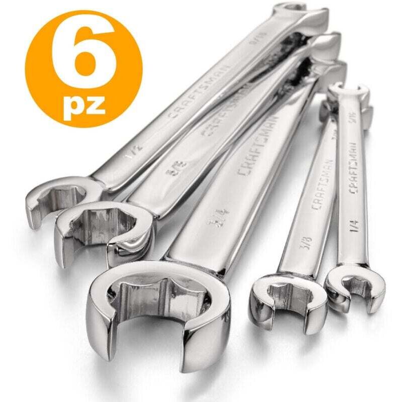 Image of Set mit 6 Doppelmaul-Ringschlüsseln aus Chrom-Vanadium - - Ymyny