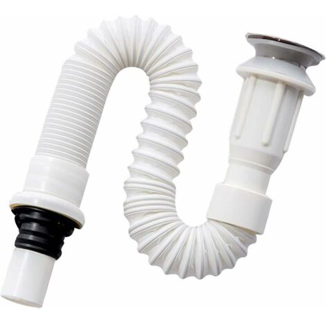 YMYNY Spülbeckensiphon, Platzsparender Siphon, Flexibler Spülbeckenablauf, Spülbeckenablauf, Ausziehbar von