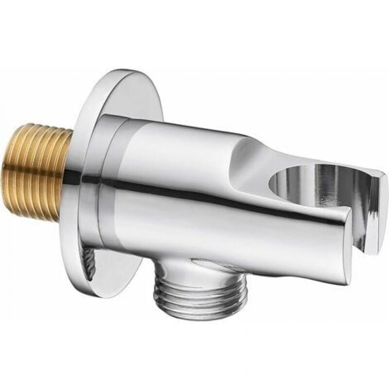 YMYNY Support coudé pour pommeau de douche Chromé,Support de pommeau de douche ,Coude de raccordement mural pour douchette ou pommeau de douche