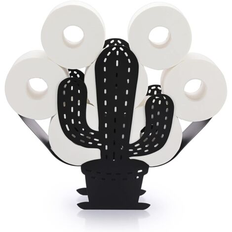 YMYNY Support de Rouleau de Papier Toilette Porte-Papier en métal Stockage de Papier en Forme de Cactus pour Salle de Bain (Noir)