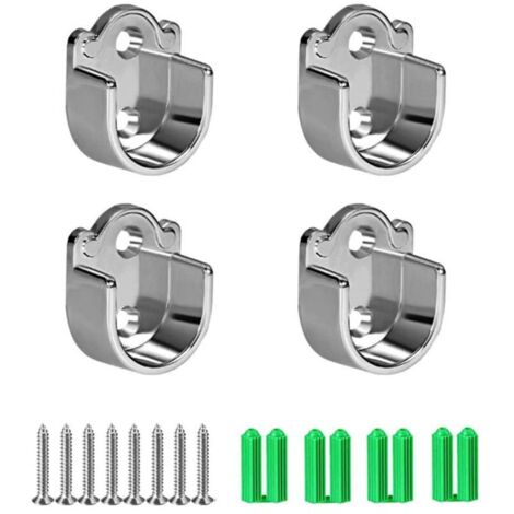 YMYNY Supports de tringle de suspension ronds en alliage de zinc, supports de tube de placard en forme de U (25 mm)