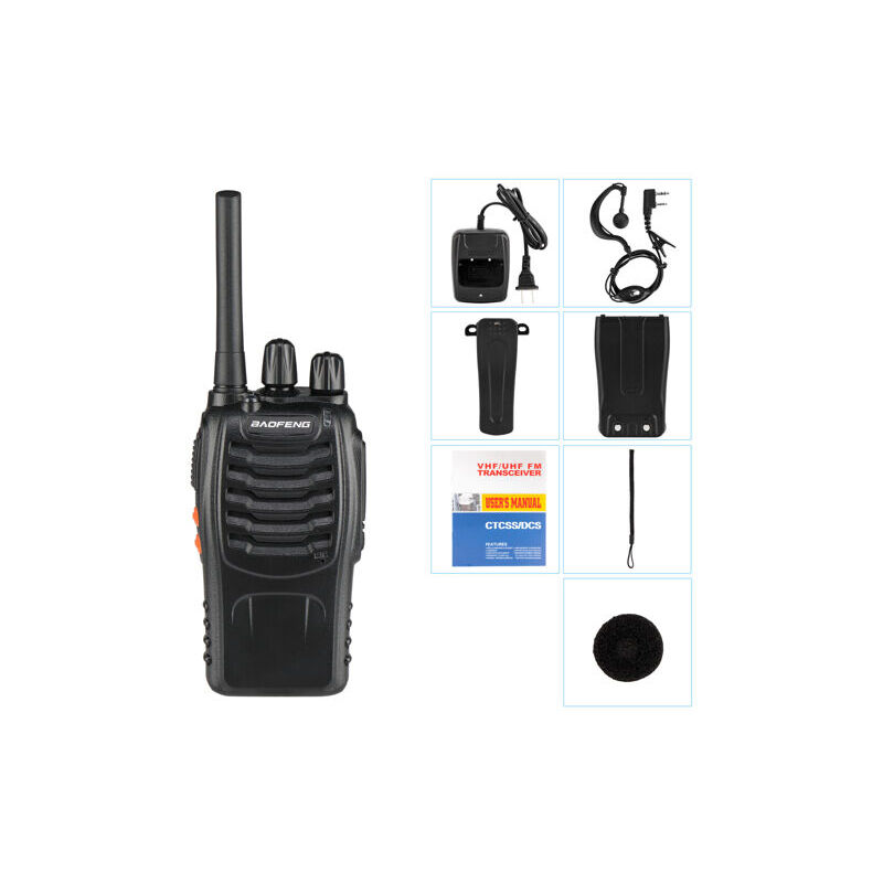 Ymyny - Talkie-walkie ultra-longue durée de veille BF-888S 1500 mAh, norme européenne, noir, 1 pièce