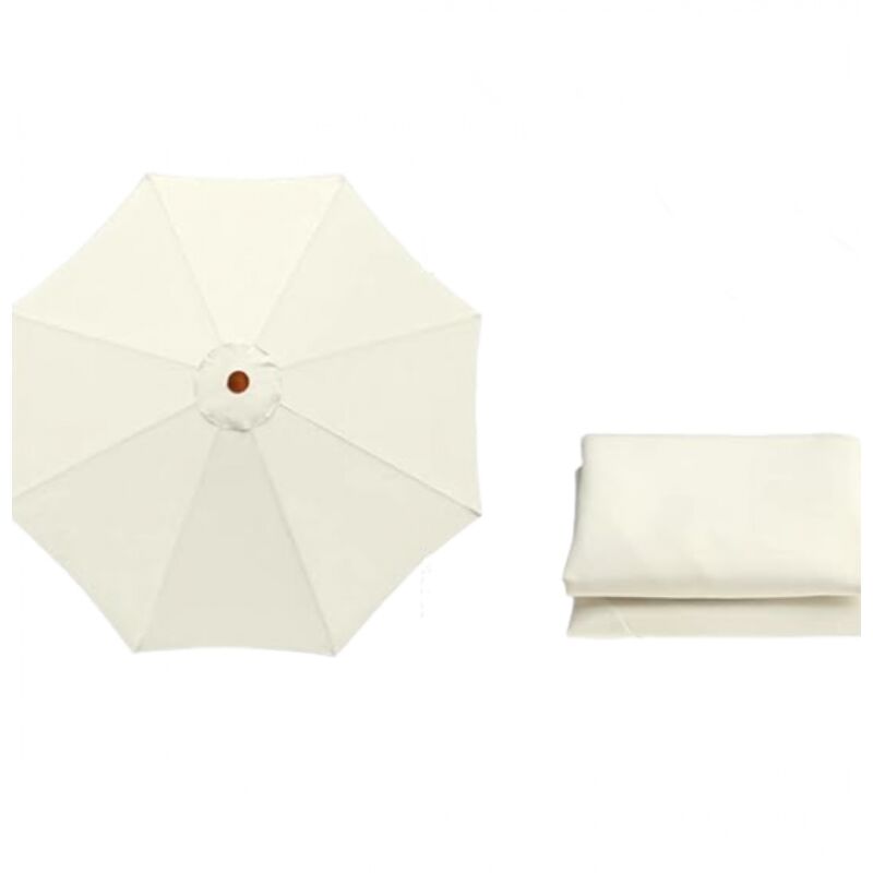 YMYNY Toile de rechange universelle pour parasol de jardin, terrasse, cour, plage, piscine, table de marché de 3 m