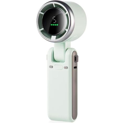 YMYNY Tragbarer, zusammenklappbarer Mini-Turbo-Ventilator, 5000 mAh, 5 einstellbare Geschwindigkeiten, tragbarer Ventilator mit Digitalanzeige (grün)