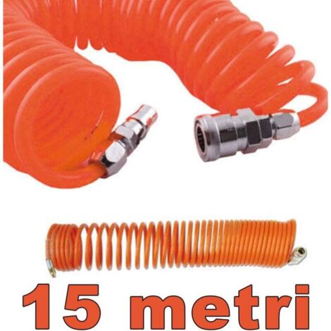 YMYNY Tuyau flexible à air comprimé pour compresseur 15 mètres, raccord en spirale -