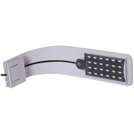 YMYNY Ultradünnes LED-Licht für kleine Aquarien, Mini-Aquarium-Klemmlampe mit 24 LEDs, weißes und blaues Licht für 30–40 cm große Aquarien, 10 W (weiß)