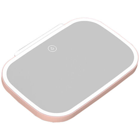 YMYNY Universal-Auto-Rückspiegel, dimmbares LED-Licht, Schminkspiegel, Innenrückspiegel mit LED-Licht, praktisch, Pink