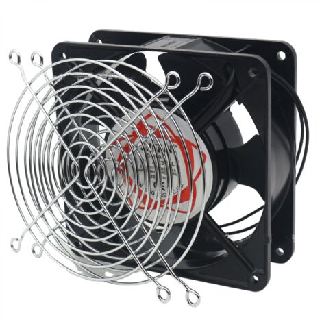 YMYNY Ventilatore assiale per camino a cassetta, inseribile, alta temperatura, pale metalliche, silenzioso e universale. Dimensioni: 120 x 120 x 38 mm
