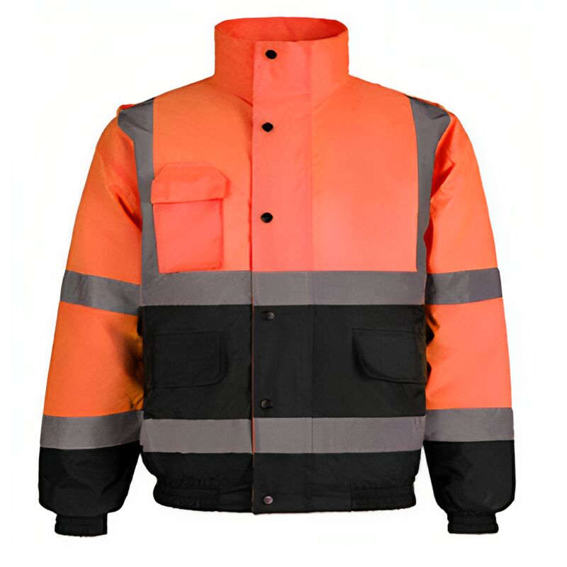 Veste réfléchissante haute visibilité - 2 tonnes orange fluo/bleu marine - Taille : l - Ymyny