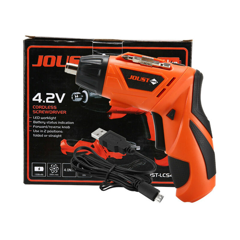 Visseuse sans fil 6 Nm max, visseuse sans fil 3,6V/2000 Mah/230 tr/min avec 46 accessoires, 2 lampes led, visseuse sans fil légère et facile à