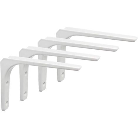 YMYNY Wall Shelf Bracket, 4 Pack Metal Bracket 200mm x 150mm Heavy Duty Bracket Wall Shelf Bracket for Wall Decor Industrial Kitchen Radiator Wall Mounted (White) 200x150mm