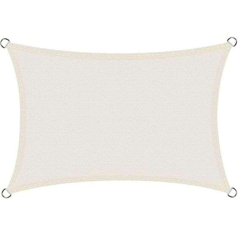 Ymyny - Waterproof Rectangle Sun Shade Sail 3x4m, Water Resistant pes Shade Cloth, Durable 98% uv Ray Protection for Outdoor Patio Deck, Off White 3x4