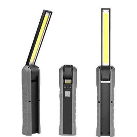 YMYNY Wiederaufladbare LED-Lampe, wiederaufladbare tragbare LED-COB-Taschenlampe mit Magnetfuß, 3 Modi, 210 Grad faltbar, für Camping, Autoreparatur, Notfall