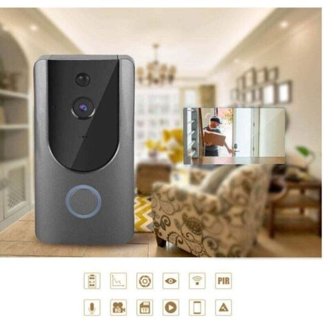 YMYNY Wifi IP-Video-Gegensprechanlage, kabellose Türklingel, Smartphone-App –