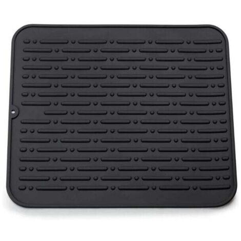 YMYNY XL Abtropfmatte aus Silikon, 45 x 40 cm, lebenslange Garantie (schwarz)