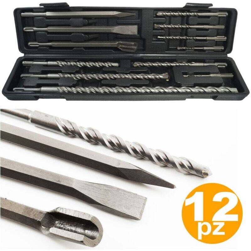 Image of Set 12 Bohrer Pneumatische Hammerspitzen Meißel sds Plus - - Ymyny