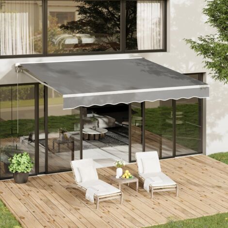 YODOLLA Gelenkarmmarkise 300 x 250cm, Einziehbare Markise Sonnenschutz Winkel Einstellung(40-90°)