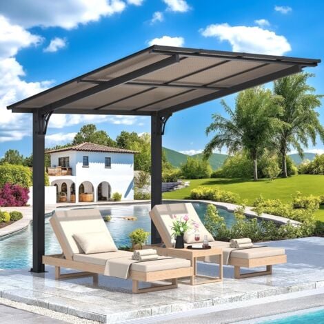 YODOLLA 2.4x2.4m (8'x8'), Aluminium Heavy Duty Hardtop Outdoor Pergola Freestanding for Garden