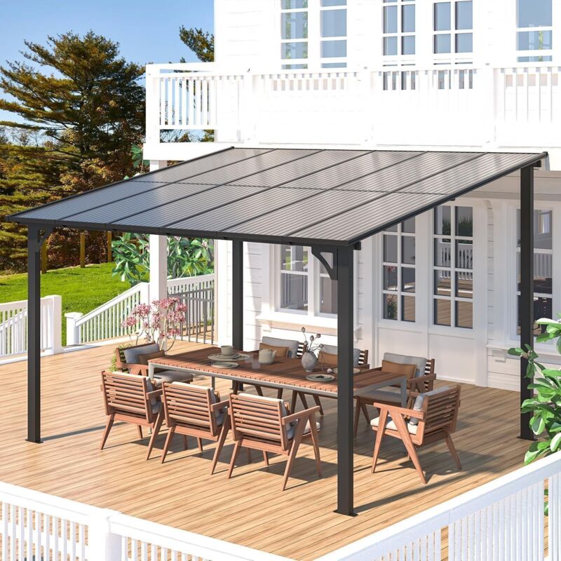 YODOLLA Pergola Adossée, Tonnelle de Jardin Exterieur, Pergola Murale Résistant