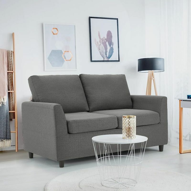 YODOLLA 2 Seater Sofa with Removable Sofa Covers, Modern Double Seat Sofa Loveseat Couch for Livingroom, Grey