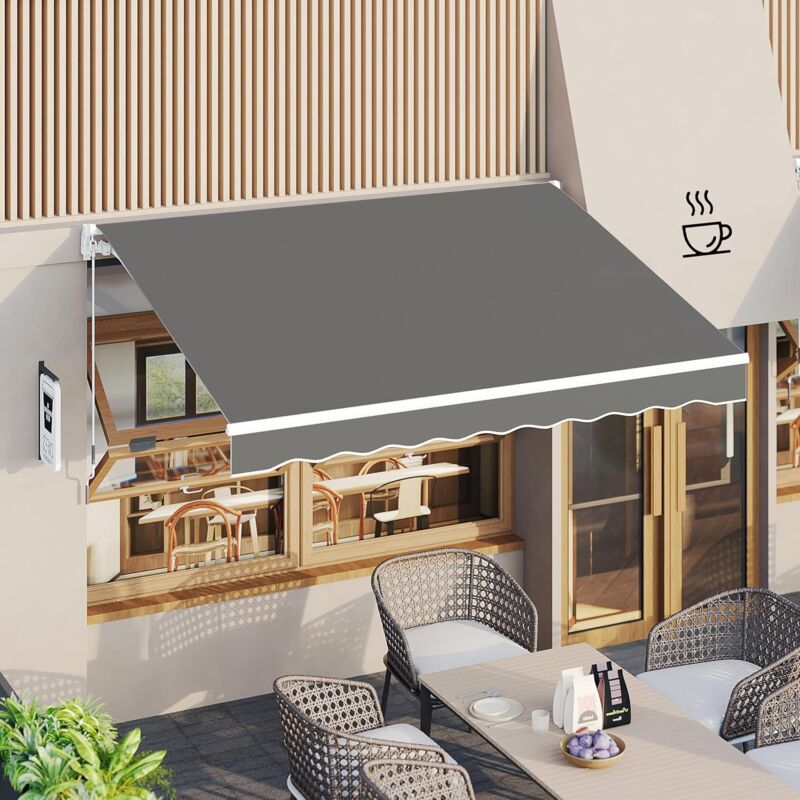 Yodolla - Store Banne en Polyester, Auvent Manuel Rétractable, Toit Abri Résistant aux uv