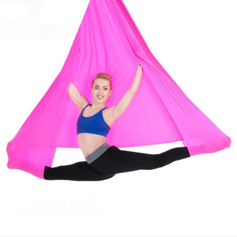 Yoga aérien Elasticity Hamac Yoga intérieur Anti-gravité en Soie, sans nœuds, Contient des Boucles et Une Corde testées et certifiées - 5-Fei Yu