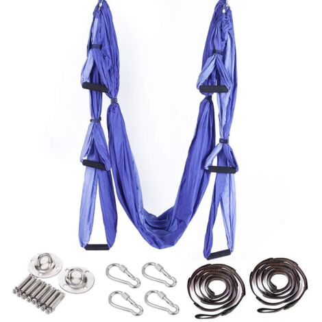 Yoga Aerien,Yoga Hamac Aerien,Fly Yoga Anti-gravité Durable Aerial Silks Équipements de Danse Aérienne Yoga Exercices d'inversion, pgrade Violet