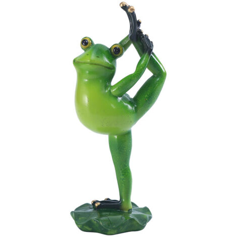 Yoga-Froschfigur, Zen-Dekor aus Kunstharz, Tierstatue, Meditation, Grün, umweltfreundliches Material