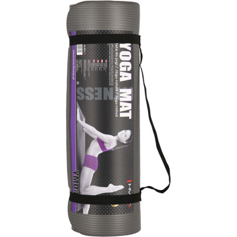 Yogamatte rutschfest grau 6 mm dicke