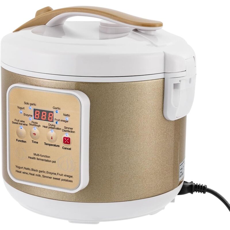 Yogurtera de 6 L, fermentadora de ajo negro de 90 W con función de fermentación inteligente, ideal para ajo negro, yogur, natto y vino de arroz dulce.
