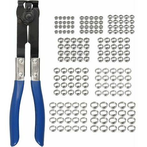 YOIURT 180pcs Colliers de Serrage à Oreille Unique avec Pince, Serre-Joints à Tuyaux en Acier Inoxydable 304 Certifié TUV, Anneuax de Serrage pour Tuyau d'Eau Chaude Intérieur, Tuyau de Climatisation