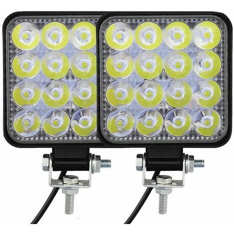 YOIURT 2 x 48W projecteur de travail feux tout-terrain LED feux de voiture feux de travail phares de voiture feux de révision pour SUV UTV feux de travail tracteur pelle camions