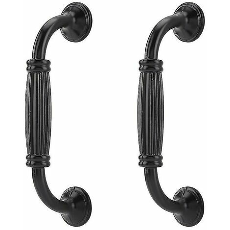 YOIURT 2pcs poignées de porte de garde-robe vintage minimalistes noires poignées électrophorétiques 128 trous