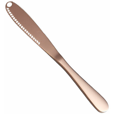 YOIURT Couteau à Beurre Multifonction, Couteau à Beurre en Acier Inoxydable, Couteau à Fromage Avec Bords Dentelés, Pour Tartiner du Beurre, du Fromage ou de la Confiture(or rose)