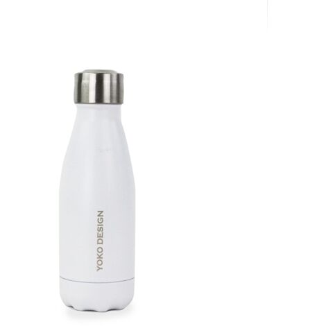 YOKO DESIGN - Bottiglia Termica con Doppia Parete in Acciaio Inox, Acciaio Inox, Bianco, 260mL